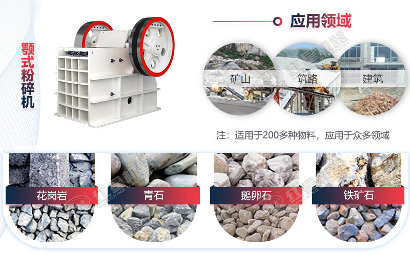 顎式粉碎機應(yīng)用范圍廣