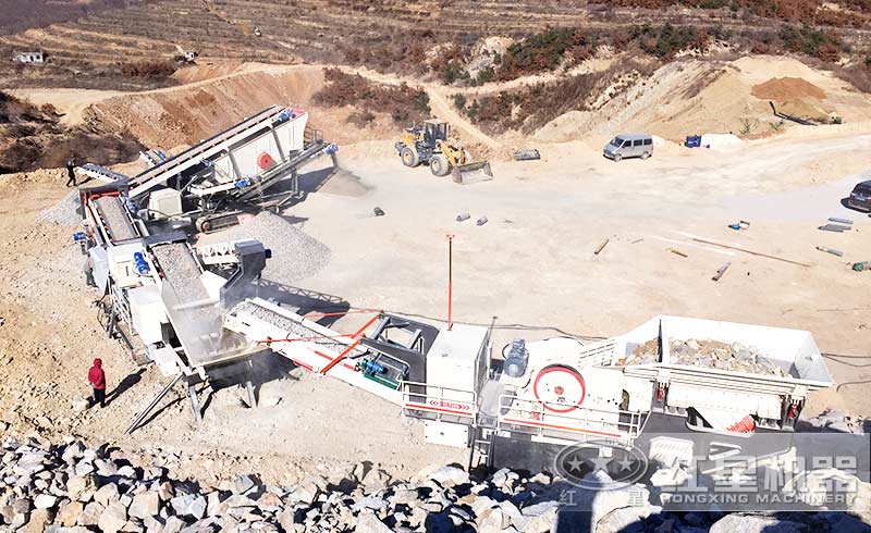 移動式石頭打沙機(jī)作業(yè)現(xiàn)場